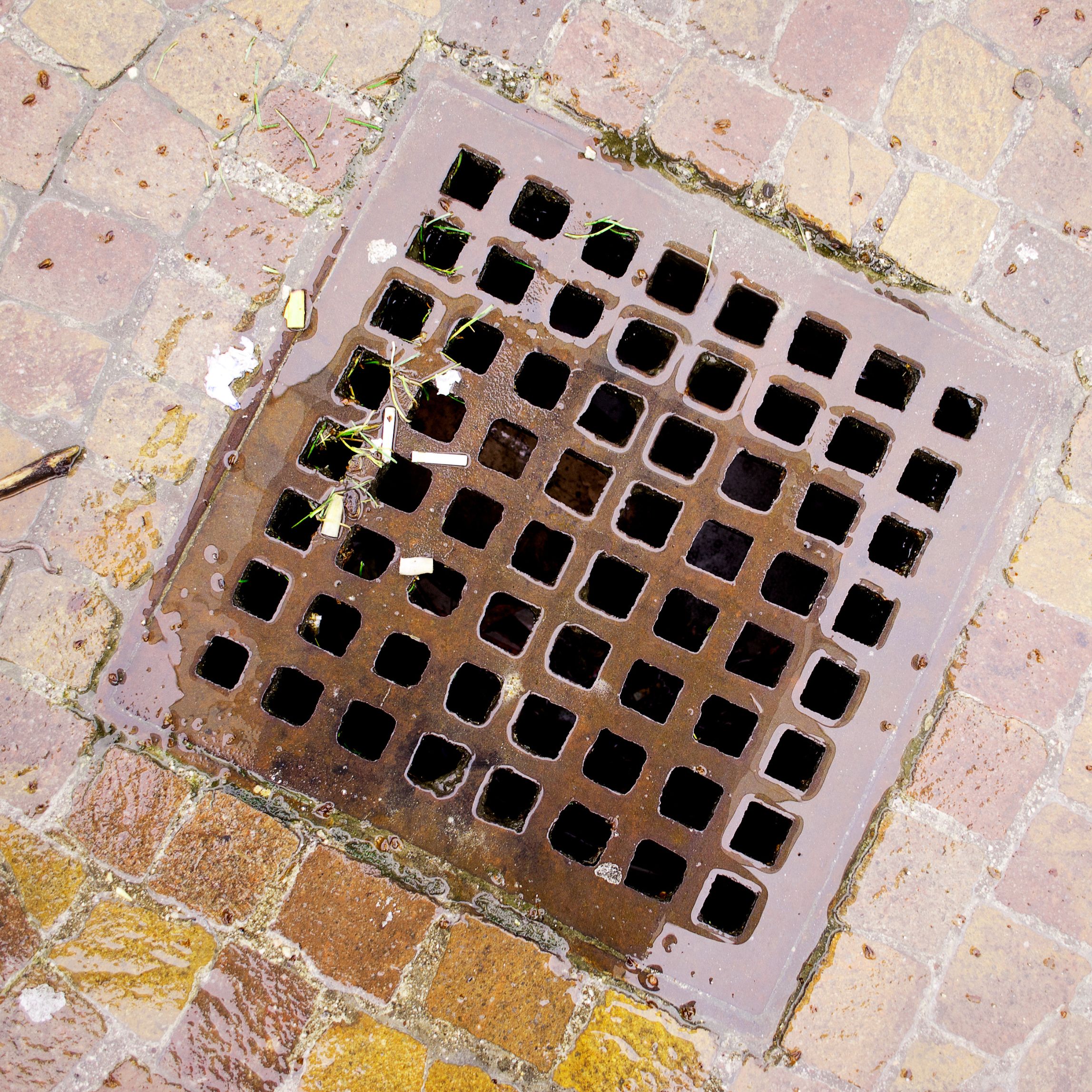 a drain in the ground